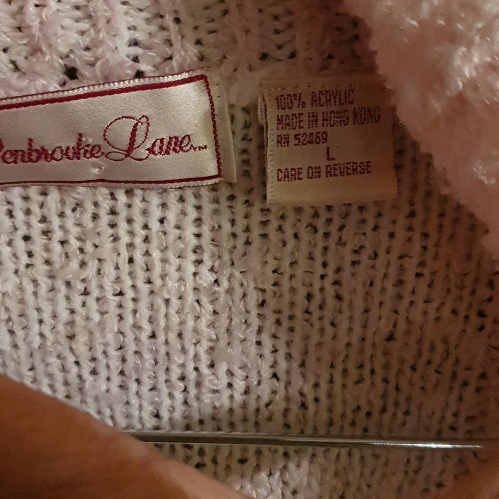 Vtg Ladies Pink Sweater Duster sz L - Picture 2 of 4